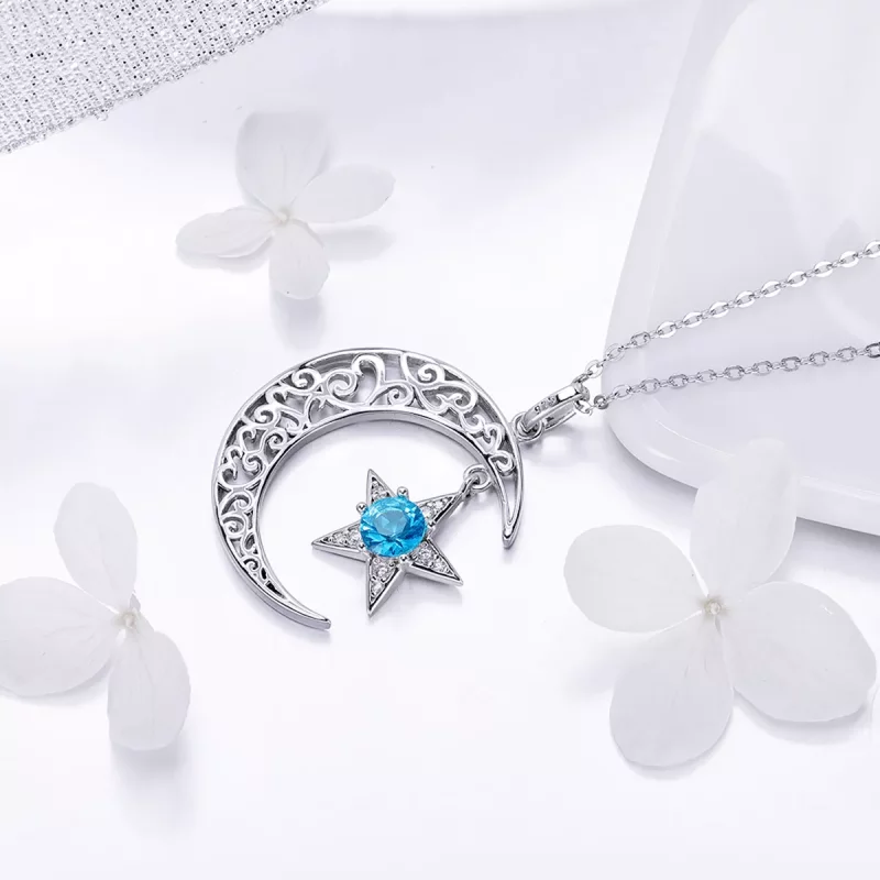 (imagen para) Collar estilo Pandora de plata con cielo estrellado - SCN278 - Ver 2