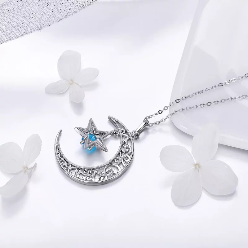 (imagen para) Collar estilo Pandora de plata con cielo estrellado - SCN278 - Ver 3