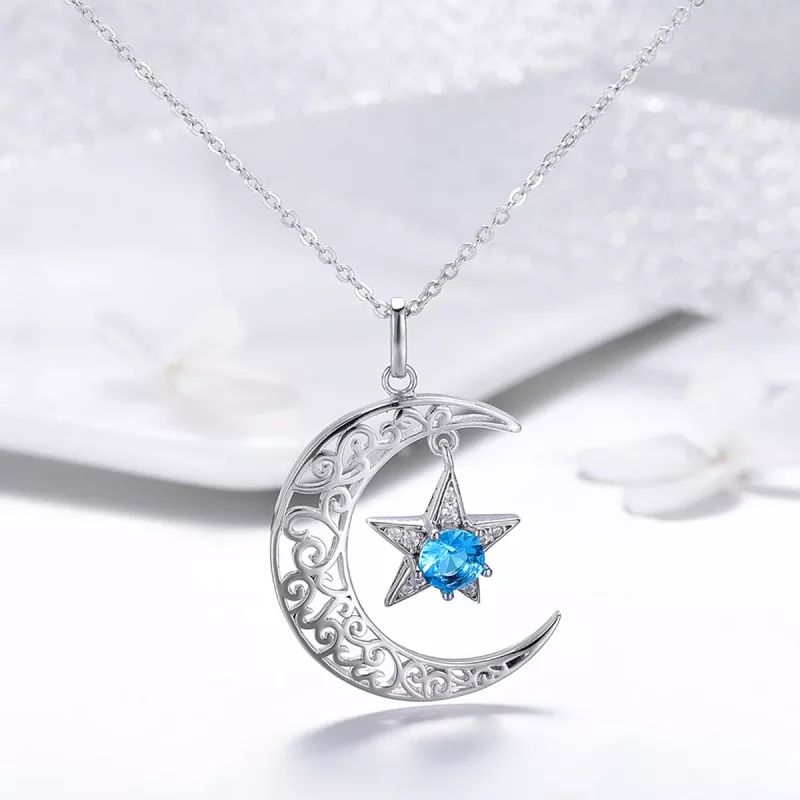 (imagen para) Collar estilo Pandora de plata con cielo estrellado - SCN278 - Ver 4