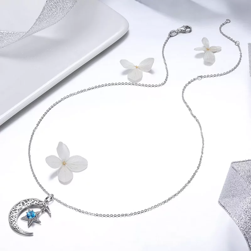 (imagen para) Collar estilo Pandora de plata con cielo estrellado - SCN278 - Ver 5