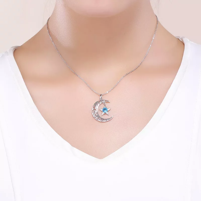 (imagen para) Collar estilo Pandora de plata con cielo estrellado - SCN278 - Ver 6