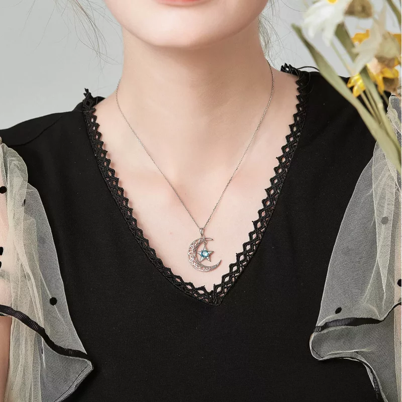 (imagen para) Collar estilo Pandora de plata con cielo estrellado - SCN278 - Ver 7