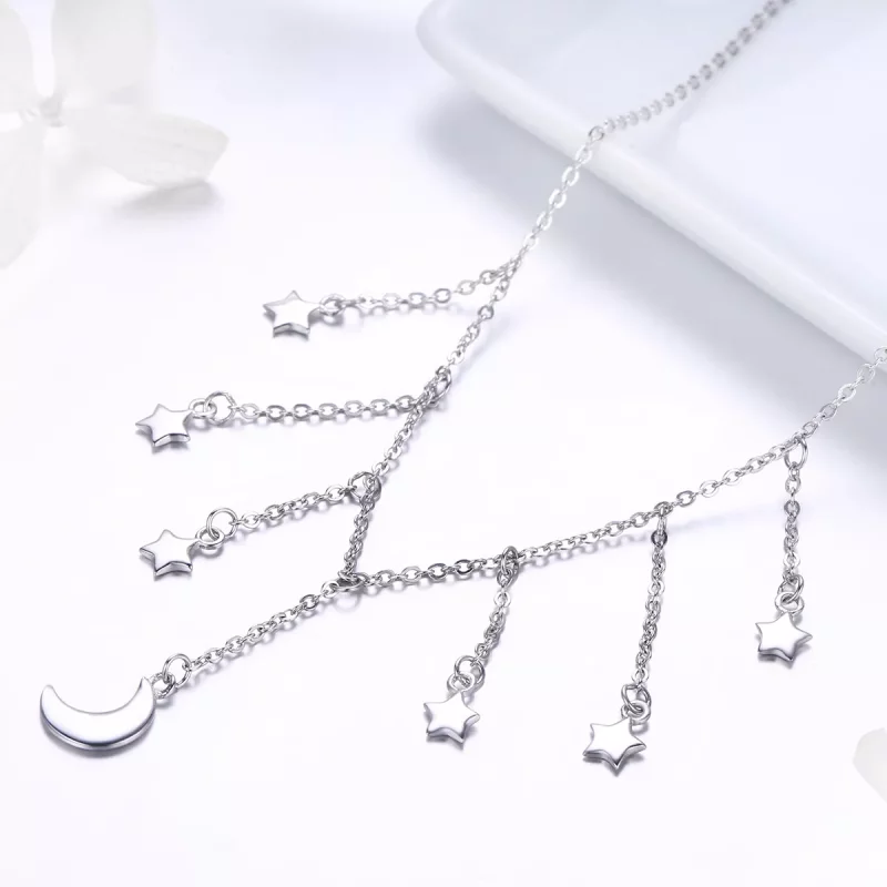 (imagen para) Collar estilo Pandora de plata con cielo estrellado - SCN301 - Ver 3