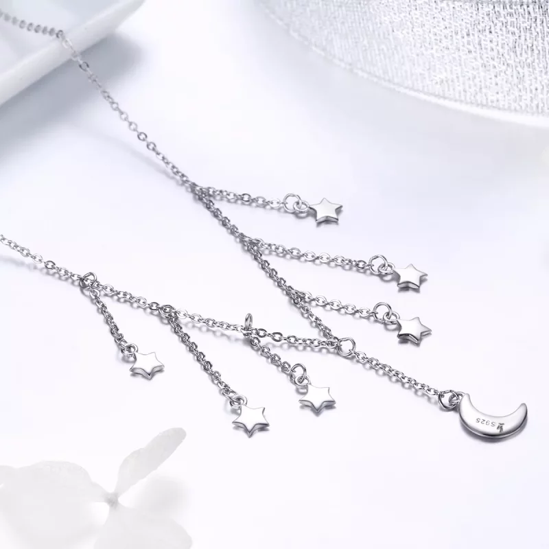 (imagen para) Collar estilo Pandora de plata con cielo estrellado - SCN301 - Ver 4