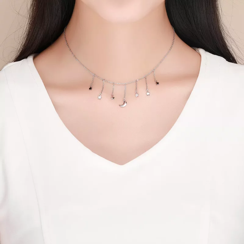 (imagen para) Collar estilo Pandora de plata con cielo estrellado - SCN301 - Ver 6