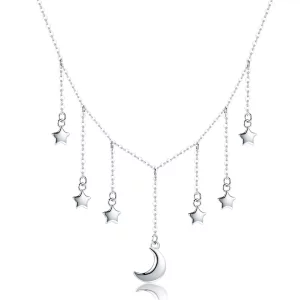 Collar estilo Pandora de plata con cielo estrellado - SCN301 (imagen para) Collar estilo Pandora de plata con cielo estrellado - SCN301