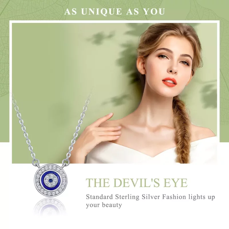 (imagen para) Collar estilo Pandora de Plata con Ojo del Diablo - SCN165 - Ver 2