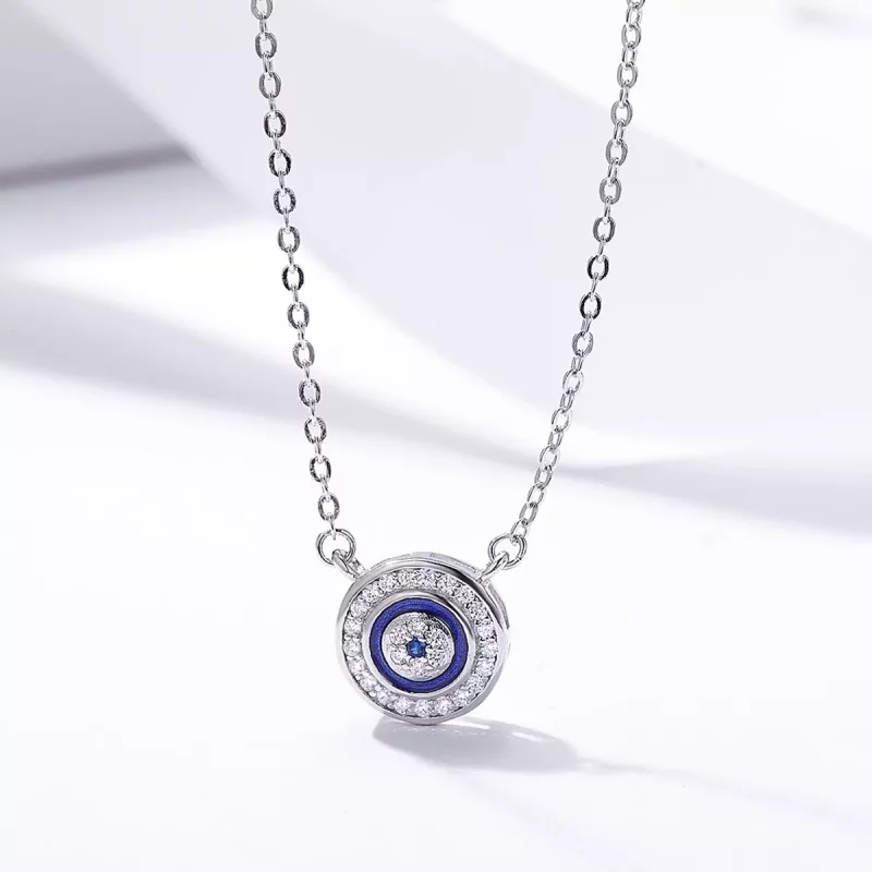 (imagen para) Collar estilo Pandora de Plata con Ojo del Diablo - SCN165 - Ver 4