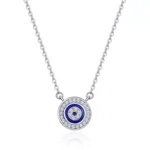 Collar estilo Pandora de Plata con Ojo del Diablo - SCN165 (imagen para) Collar estilo Pandora de Plata con Ojo del Diablo - SCN165