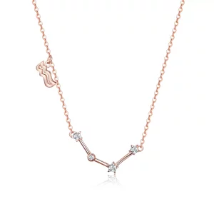 Collar estilo Pandora del signo Acuario - BSN016 (imagen para) Collar estilo Pandora del signo Acuario - BSN016