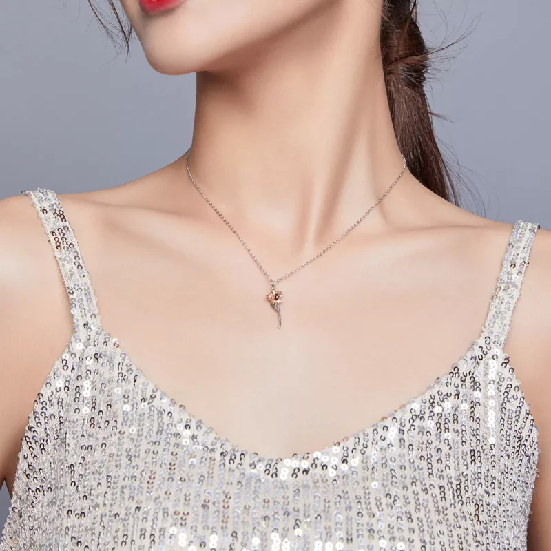 (imagen para) Collar estilo Pandora Graceful Rose - BSN190 - Ver 7