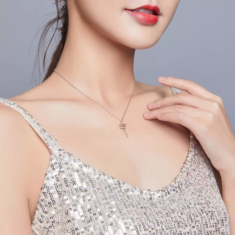 (imagen para) Collar estilo Pandora Graceful Rose - BSN190 - Ver 9
