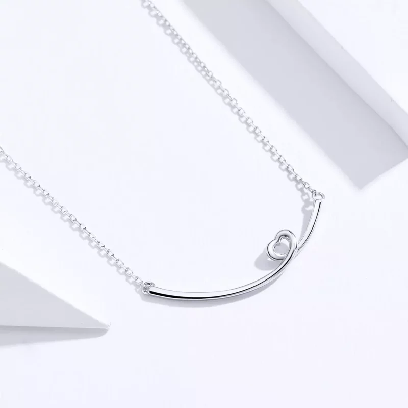 (imagen para) Collar estilo Pandora plateado con colgante de sonrisa feliz - SCN381 - Ver 2
