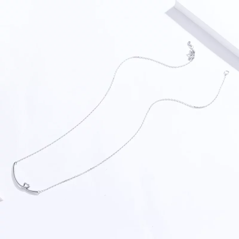 (imagen para) Collar estilo Pandora plateado con colgante de sonrisa feliz - SCN381 - Ver 4