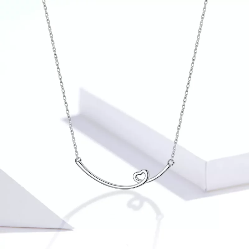 (imagen para) Collar estilo Pandora plateado con colgante de sonrisa feliz - SCN381 - Ver 5