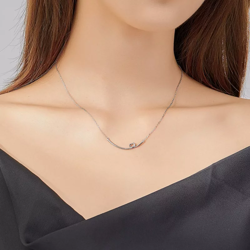 (imagen para) Collar estilo Pandora plateado con colgante de sonrisa feliz - SCN381 - Ver 6