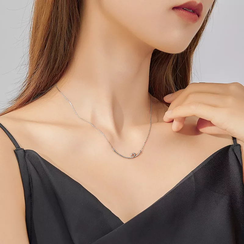 (imagen para) Collar estilo Pandora plateado con colgante de sonrisa feliz - SCN381 - Ver 7