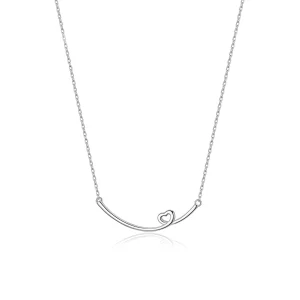 (imagen para) Collar estilo Pandora plateado con colgante de sonrisa feliz - SCN381