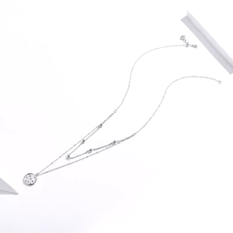 (imagen para) Collar estilo Pandora plateado con estrellas - SCN365 - Ver 2