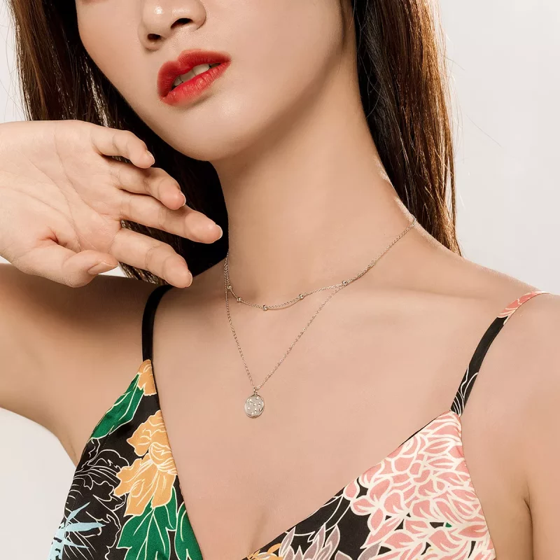 (imagen para) Collar estilo Pandora plateado con estrellas - SCN365 - Ver 6