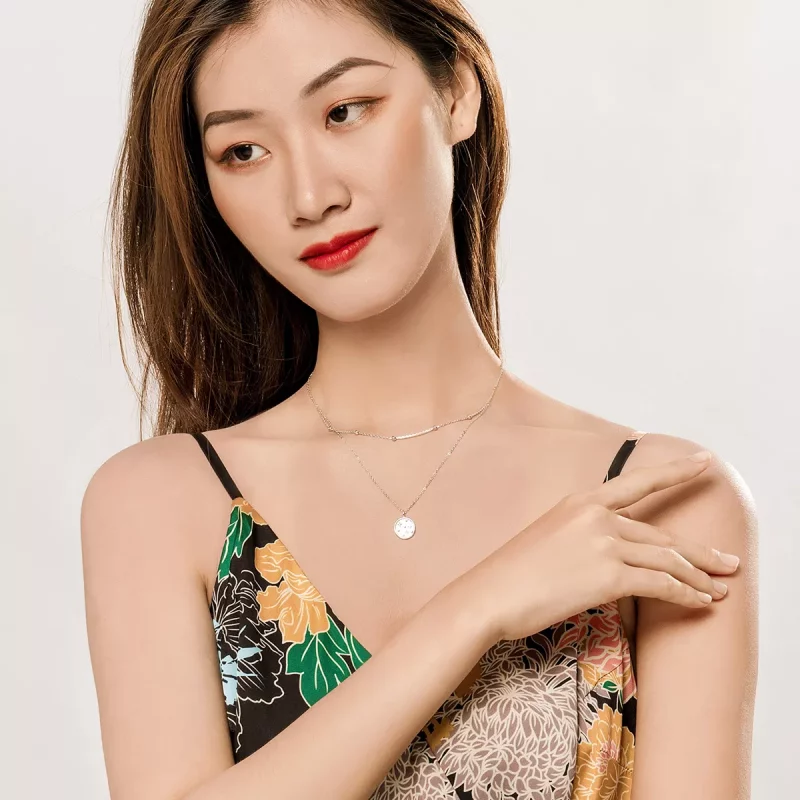 (imagen para) Collar estilo Pandora plateado con estrellas - SCN365 - Ver 7