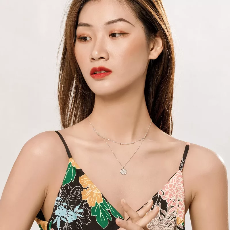 (imagen para) Collar estilo Pandora plateado con estrellas - SCN365 - Ver 8
