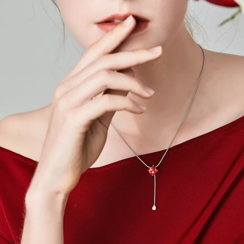 (imagen para) Collar estilo Pandora Plateado Lágrimas de Amor - SCN182 - Ver 2