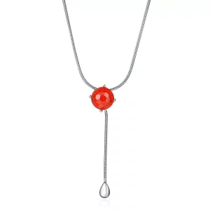 Collar estilo Pandora Plateado Lágrimas de Amor - SCN182 (imagen para) Collar estilo Pandora Plateado Lágrimas de Amor - SCN182