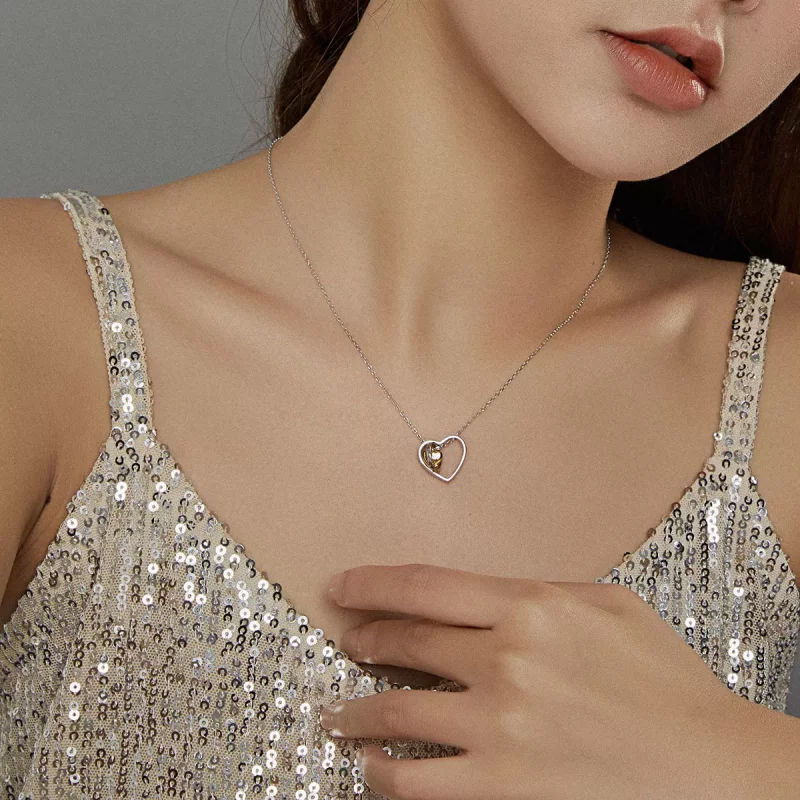 (imagen para) Collar estilo Pandora rodeado de corazones - BSN207 - Ver 8