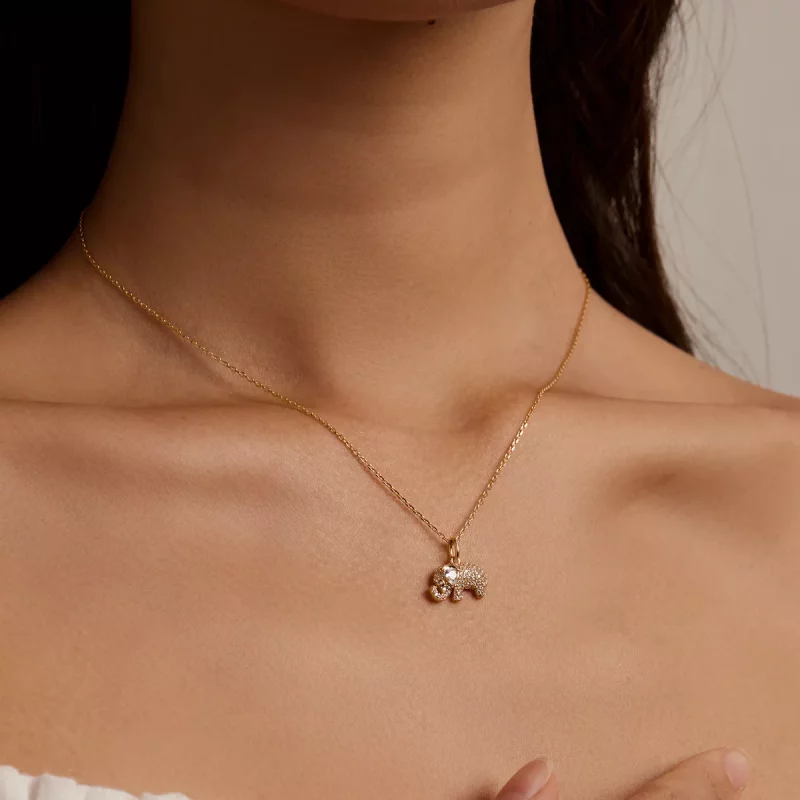 (imagen para) Collar Exquisito de Elefante al Estilo de Pandora - BSN239-B - Ver 3