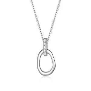 (imagen para) Collar Pandora de estilo plateado con colgante geométrico - SCN440