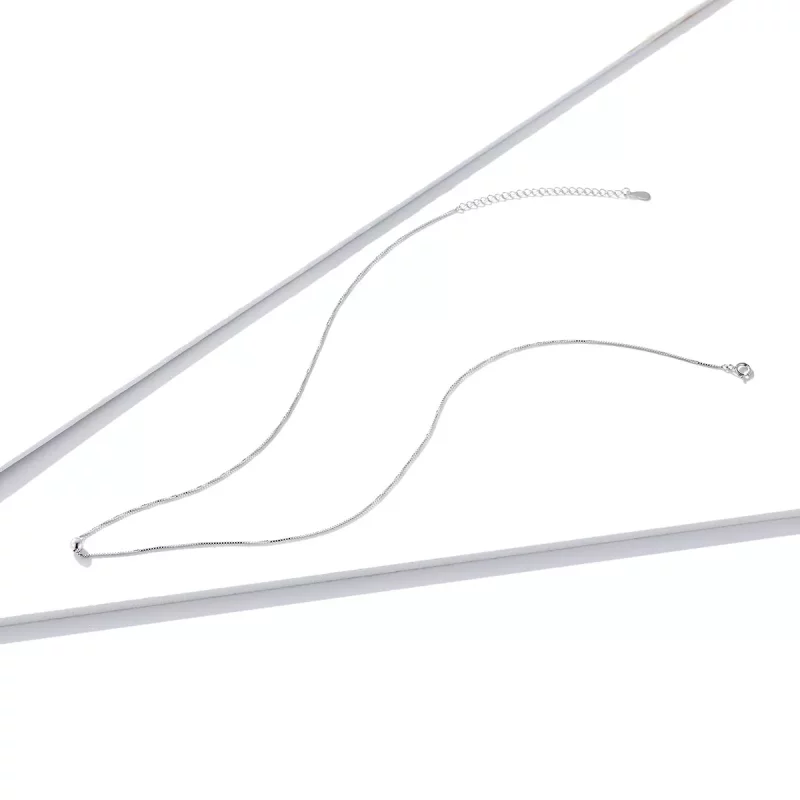 (imagen para) Collar Pandora Style de Plata con Colgante de Frijol Simple - BSN097 - Ver 4