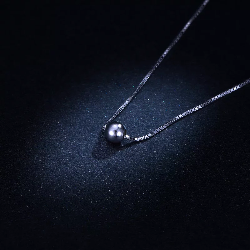 (imagen para) Collar Pandora Style de Plata con Colgante de Frijol Simple - BSN097 - Ver 5