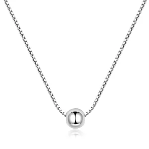 (imagen para) Collar Pandora Style de Plata con Colgante de Frijol Simple - BSN097