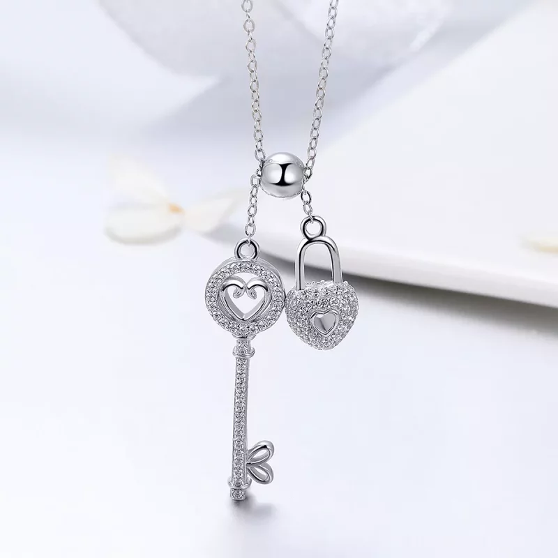 (imagen para) Collar Pandora Style de Plata con Llave del Corazón - SCN290 - Ver 2