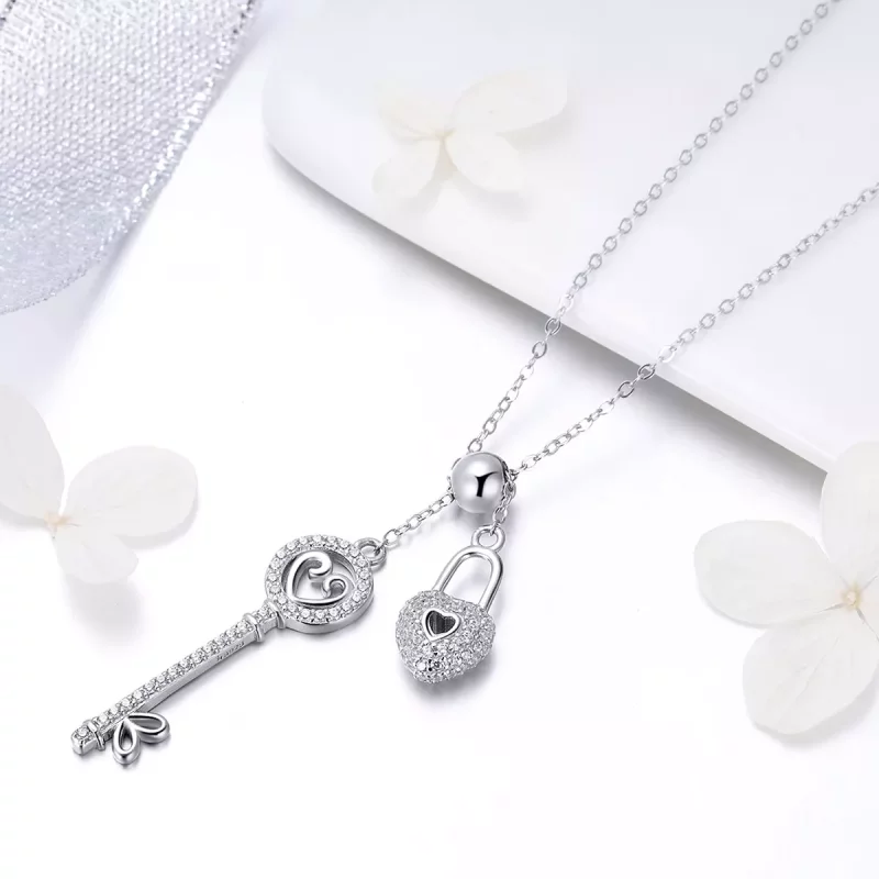 (imagen para) Collar Pandora Style de Plata con Llave del Corazón - SCN290 - Ver 3