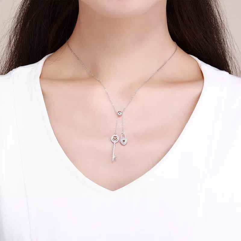 (imagen para) Collar Pandora Style de Plata con Llave del Corazón - SCN290 - Ver 6
