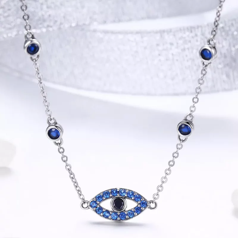 (imagen para) Collar Pandora Style Plata Ojo Mágico - SCN300 - Ver 2