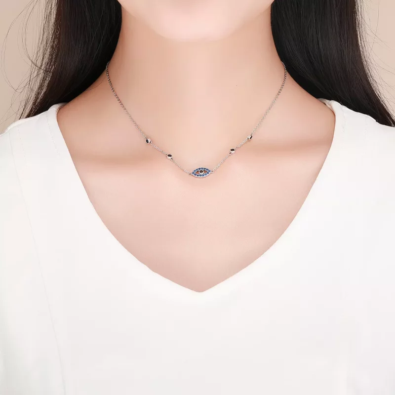 (imagen para) Collar Pandora Style Plata Ojo Mágico - SCN300 - Ver 6