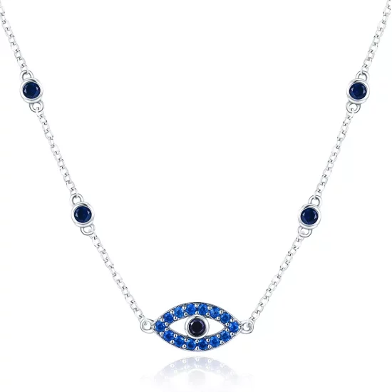 (imagen para) Collar Pandora Style Plata Ojo Mágico - SCN300