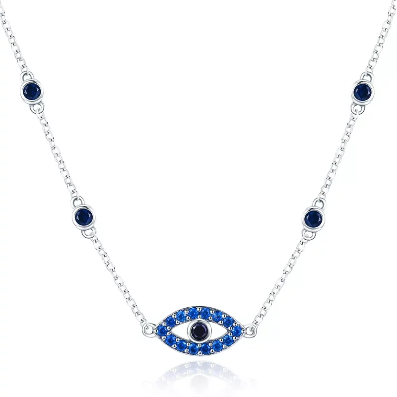 (imagen para) Collar Pandora Style Plata Ojo Mágico - SCN300