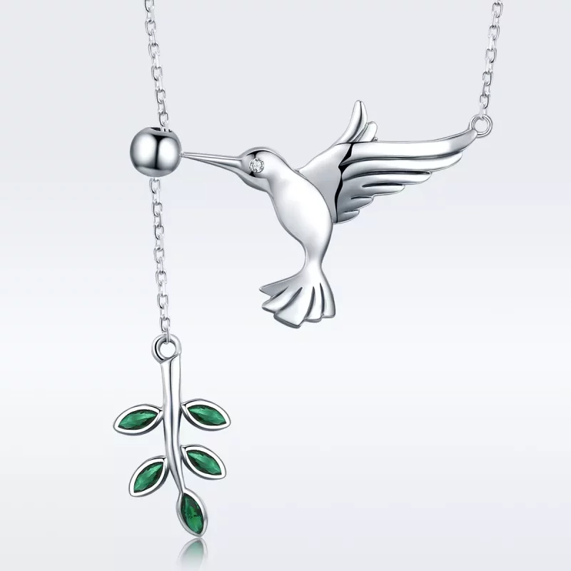 (imagen para) Collar Pandora Style Plata Saludos de Colibríes - SCN217 - Ver 3
