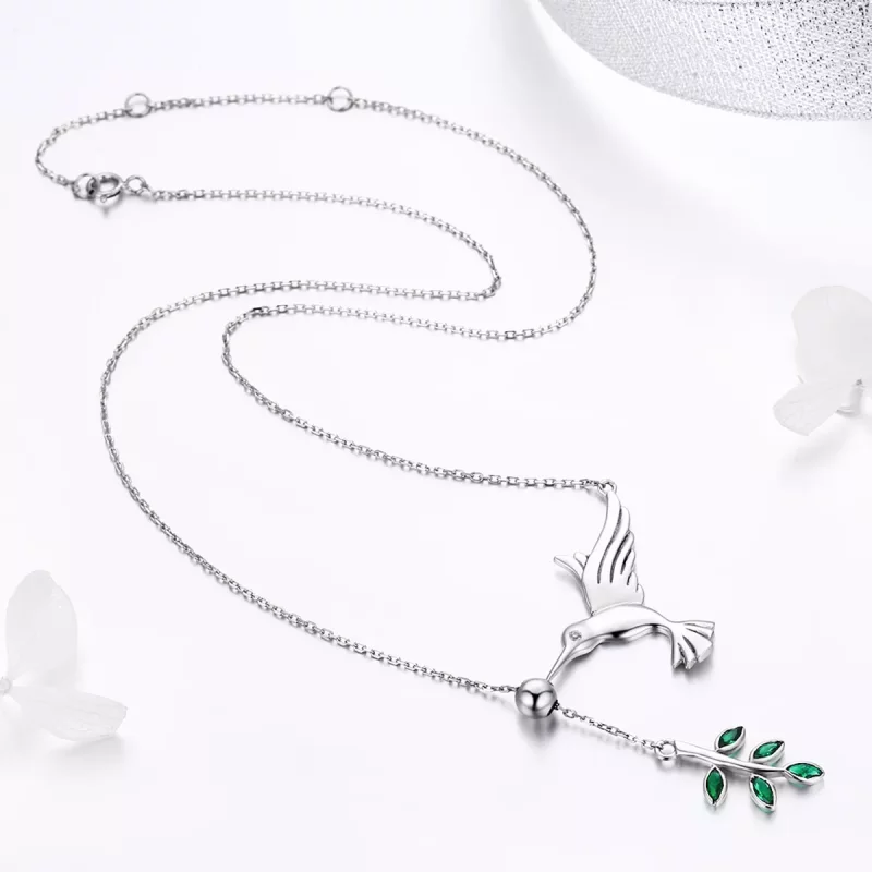 (imagen para) Collar Pandora Style Plata Saludos de Colibríes - SCN217 - Ver 4