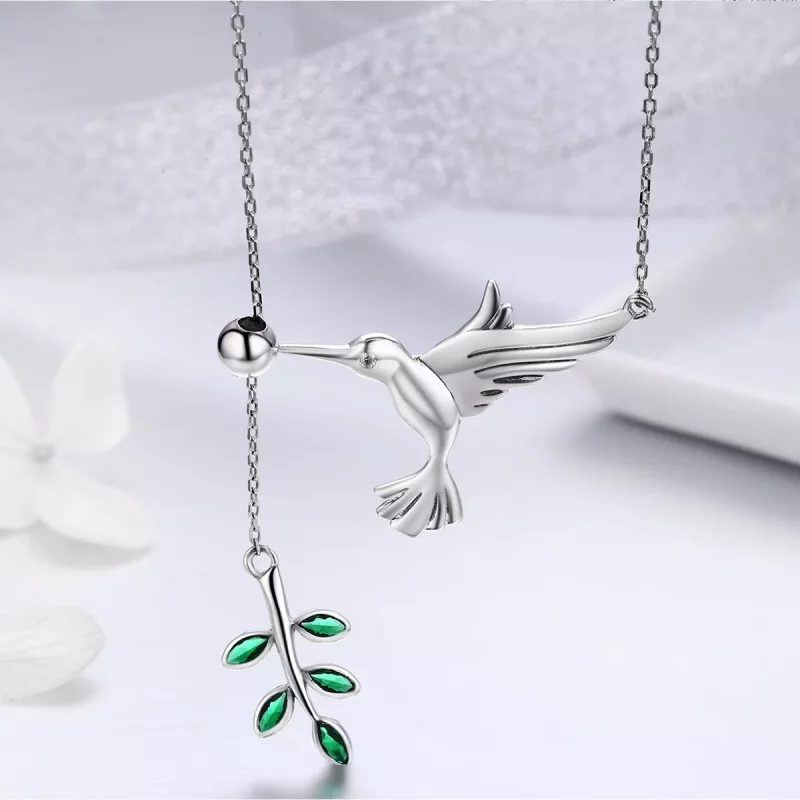 (imagen para) Collar Pandora Style Plata Saludos de Colibríes - SCN217 - Ver 5