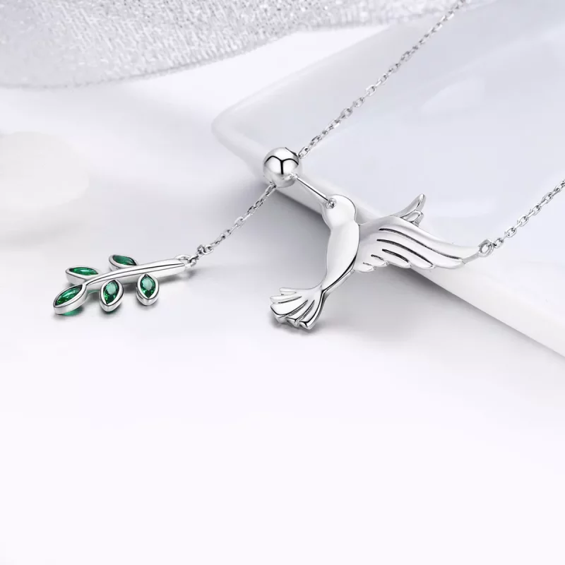 (imagen para) Collar Pandora Style Plata Saludos de Colibríes - SCN217 - Ver 6
