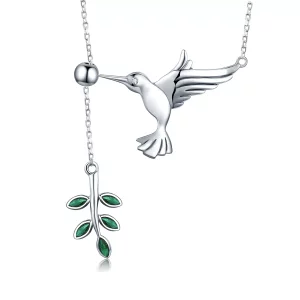 (imagen para) Collar Pandora Style Plata Saludos de Colibríes - SCN217