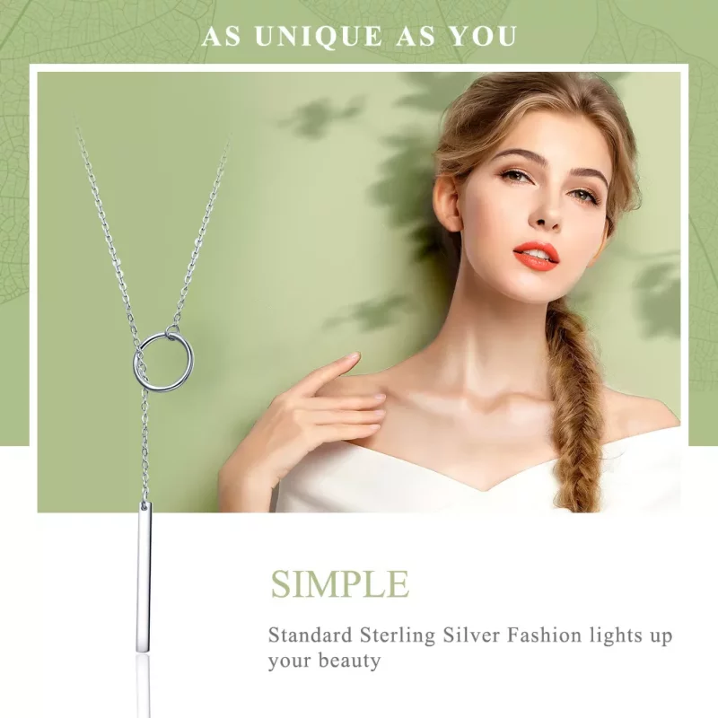 (imagen para) Collar sencillo de estilo Pandora en plata - SCN304 - Ver 2