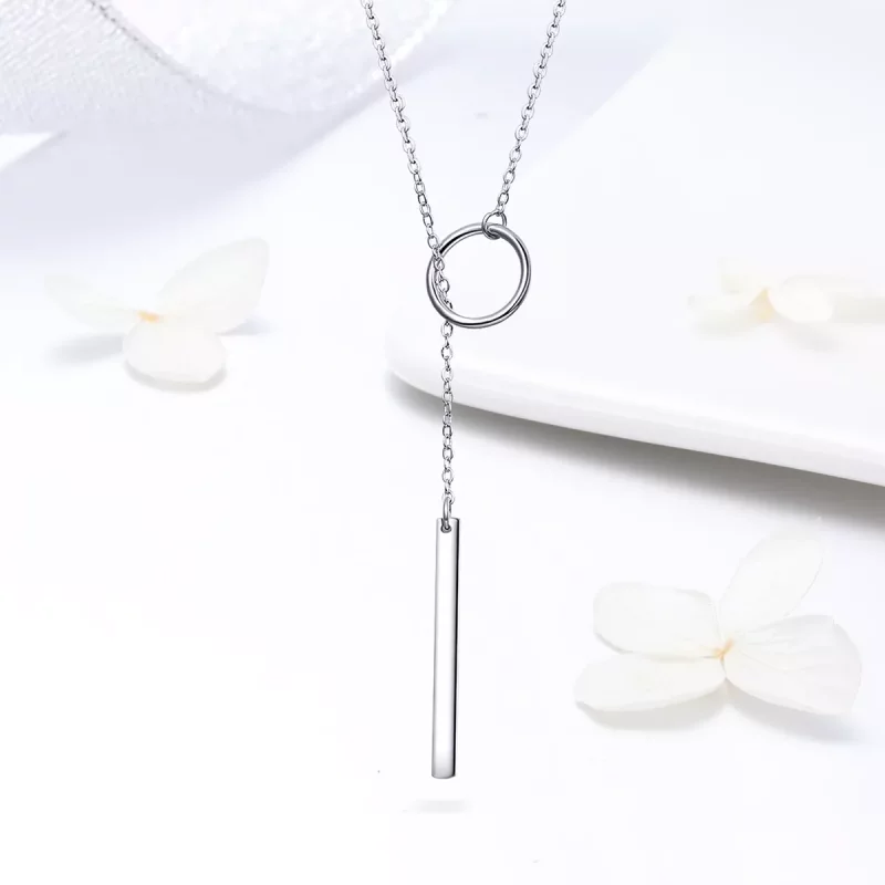 (imagen para) Collar sencillo de estilo Pandora en plata - SCN304 - Ver 4