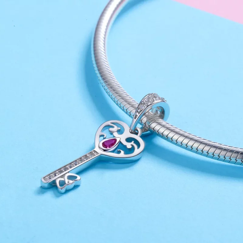 (imagen para) Estilo Pandora Plata El Llavero de la Felicidad Colgante - SCC791 - Ver 3