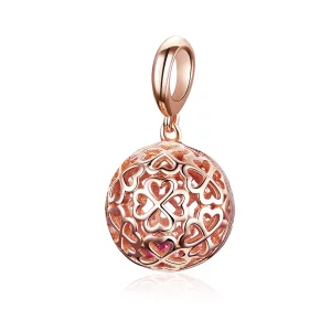 (imagen para) Pendiente de trébol en movimiento estilo Pandora en oro rosa - SCC1127